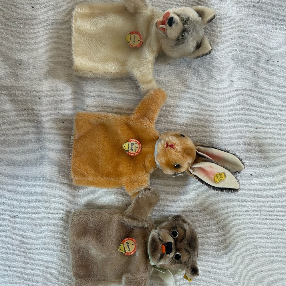Vintage Collectible Steiff Hand Puppets (3) - NWT